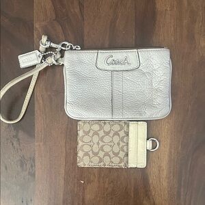 Coach Metallic Wristlet and Signature Card Holder